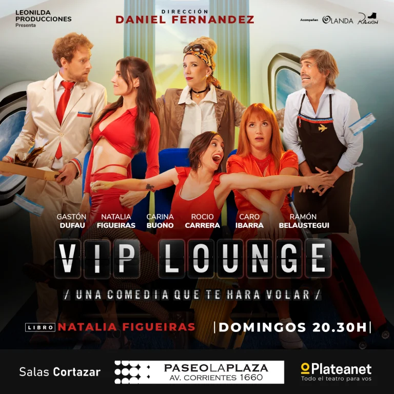 poster de la obra de teatro vip lounge de paseo la plaza