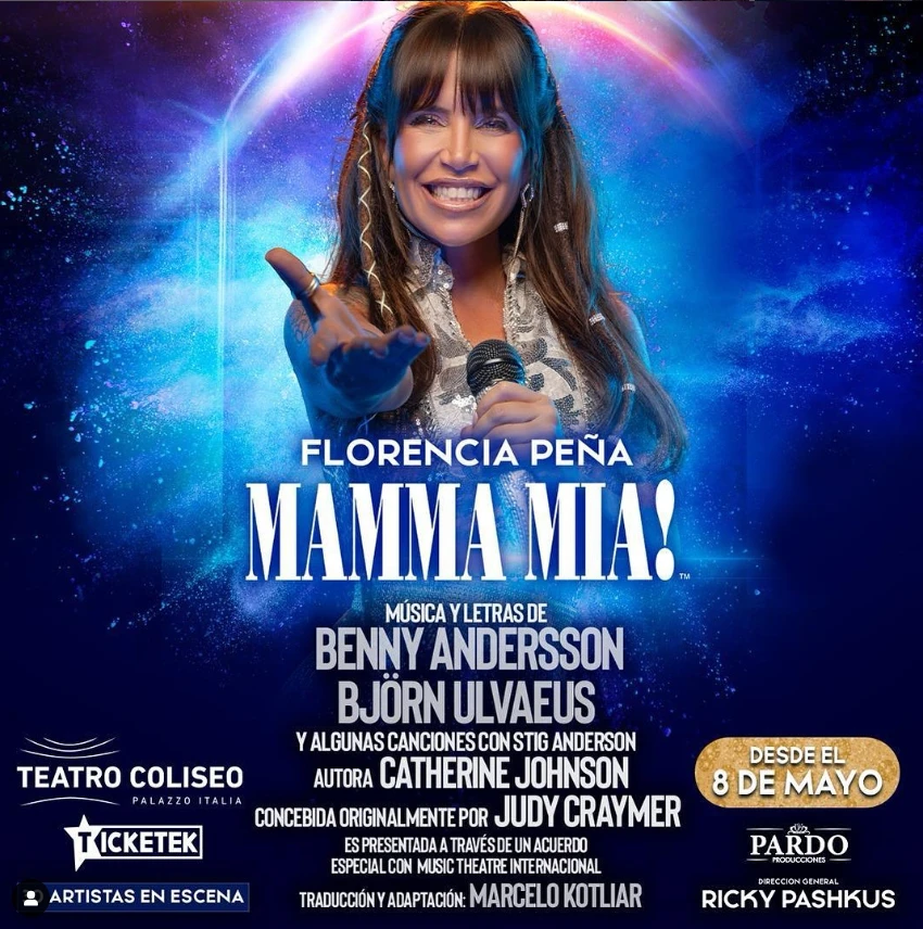 afiche promocional de mamma mia argentina