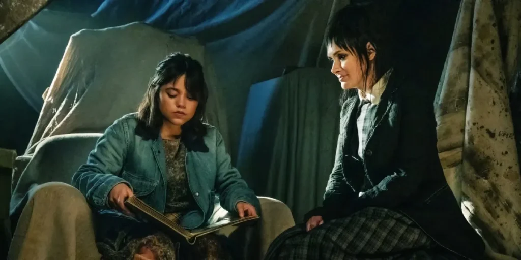 jenna ortega y winona ryder en beetlejuice beetlejuice