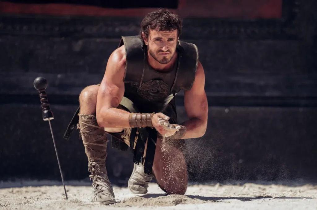 Paul Mescal en una escena de Gladiador 2