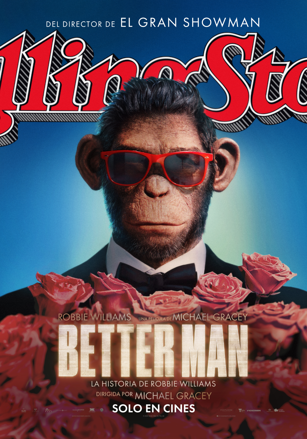 poster de better man, la película sobre la vida de robbie williams
