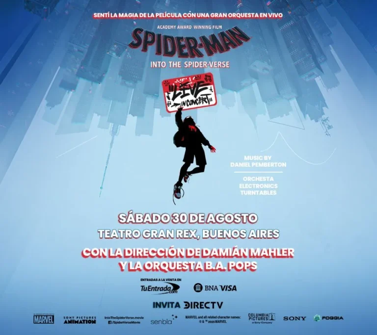 poster del show de spider man inside the spider verse en el gran rex